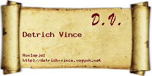 Detrich Vince névjegykártya
